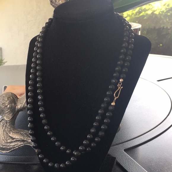 Black Onyz necklace with Sterling Silver clasp. - Picture 2 of 16